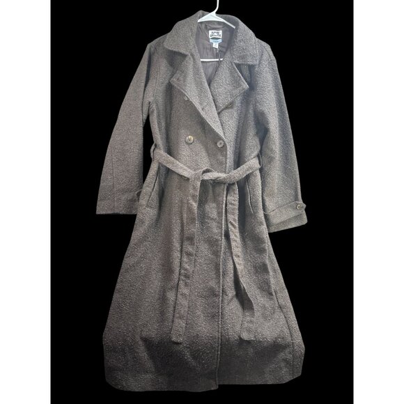 Future Collective Womens XS Gray Wool Blend Belted Trench Coat NWT - Picture 1 of 6
